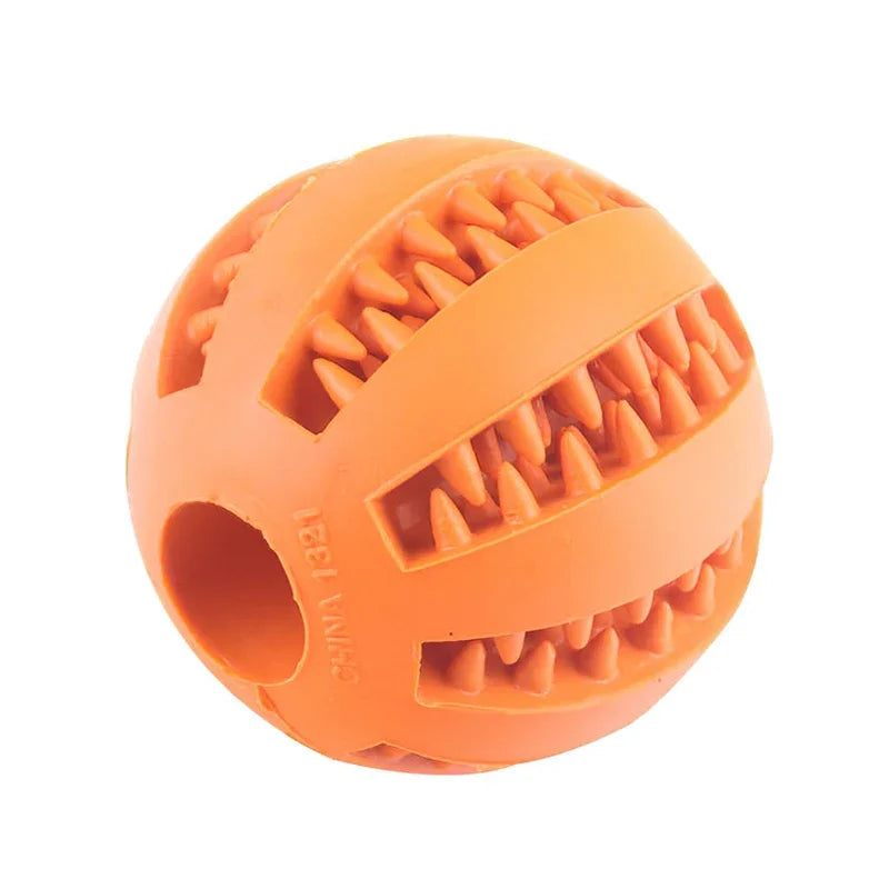 Interactive Dog Ball Toy for Small Dogs – Chewable Rubber Food Dispensing Ball, Puppy Tooth Cleaning & Play Accessory