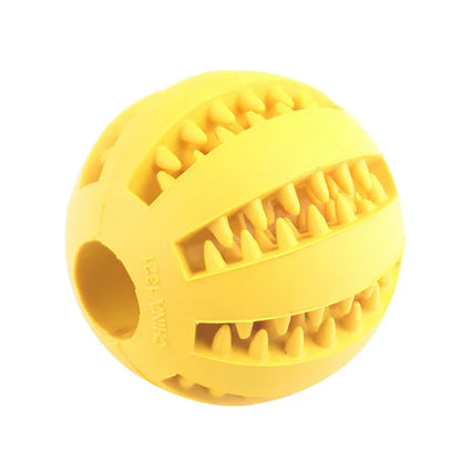 Interactive Dog Ball Toy for Small Dogs – Chewable Rubber Food Dispensing Ball, Puppy Tooth Cleaning & Play Accessory