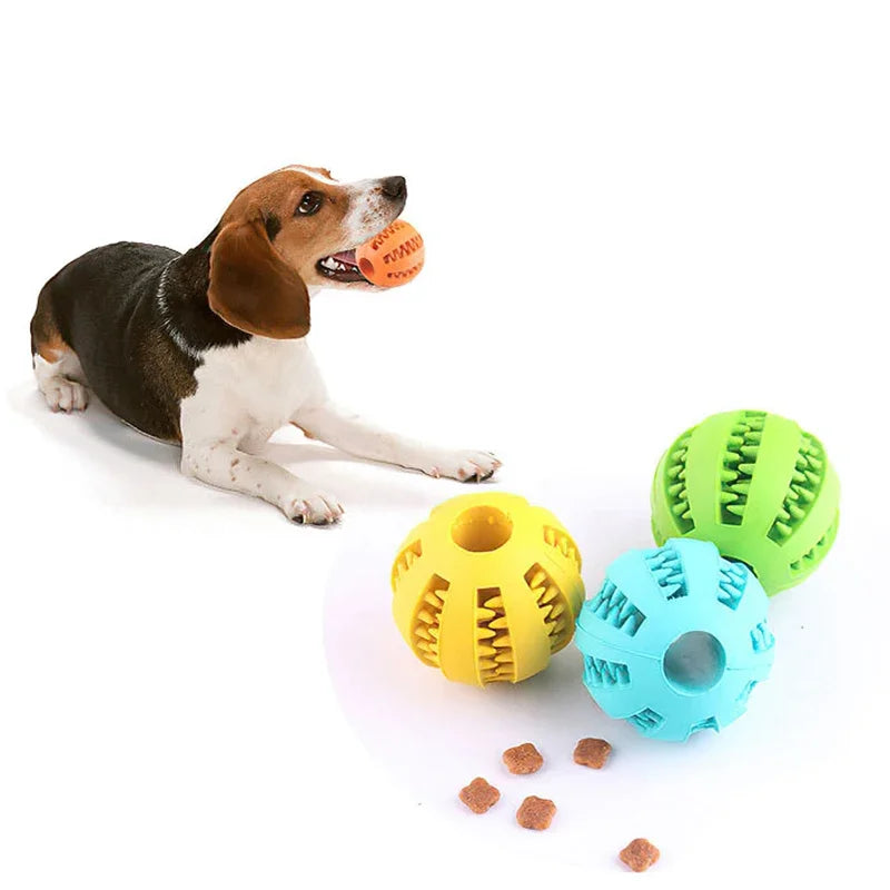 Interactive Dog Ball Toy for Small Dogs – Chewable Rubber Food Dispensing Ball, Puppy Tooth Cleaning & Play Accessory